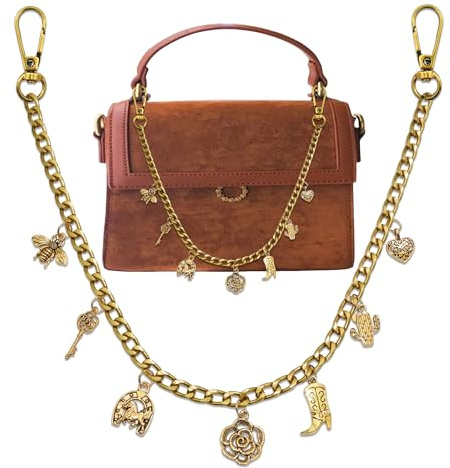 BELICEY Purse Charms Chain Starfish Heart Bag Chains for Handbags Cherry Flower Y2K Western Keychain Charm Bag Accessories