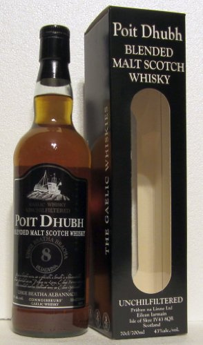 poit Dhubh 8 Year Old Malt Whiskey ISKE of Sky, 0.7 Litre