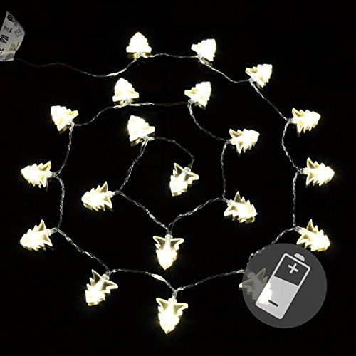 Nipach GmbH Lichterkette 20er LED warmweiß Baum Weihnachtsbaumlichterkette Batterie Deko