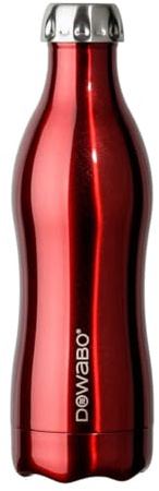 Dowabo Thermoskanne Schwarz, Doppelwandig, Vakuum isoliert, wiederverwendbare Trinkflasche rot Größe , 500 ml