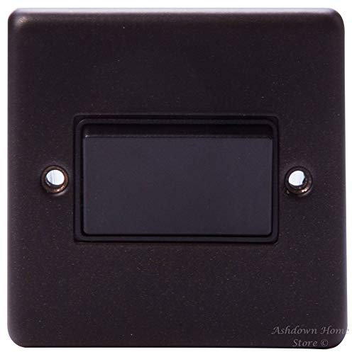 G&H Brassware CG69B Graphite Fan Isolator Switch - Black Rocker and Black Inserts
