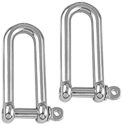 Versandbox24 2 Stück Rundschäkel 10mm Edelstahl A4 Lange Form Schäkel