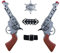 P'TIT CLOWN - 12442 - Set de Cow Boy, Sherif - Western Set - 2 Revolvers, Ceinture avec Balles et Etoile - Accessoire de Déguisement - Parfait pour Carnaval, Fêtes à Thèmes, Halloween, Cosplay
