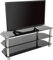AVF Glass Corner TV Stand - 125cm Wide - Glass And Silver Chrome Metal Legs TV Floor Stand Unit - Gloss Black Safety Glass Shelves - Open Storage - Ideal For Corners - SDC1250 (Up to 60 TVs)