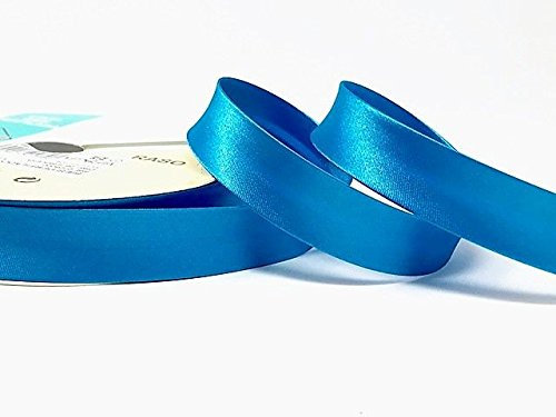 Türkis byetsa Satin Falte 18 mm Schrägband auf einer 25 m Rolle
