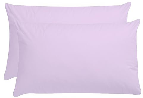 AmigoZone Plain Pollycotton Baby Todler Cot Bed Pillow Pair Cases 40 x 60cm - Lilac