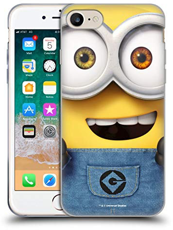 Head Case Designs Offizielle Despicable Me Bob Minions Volles Gesicht Soft Gel Handyhülle Hülle kompatibel mit Apple iPhone 7/8 / SE 2020 & 2022