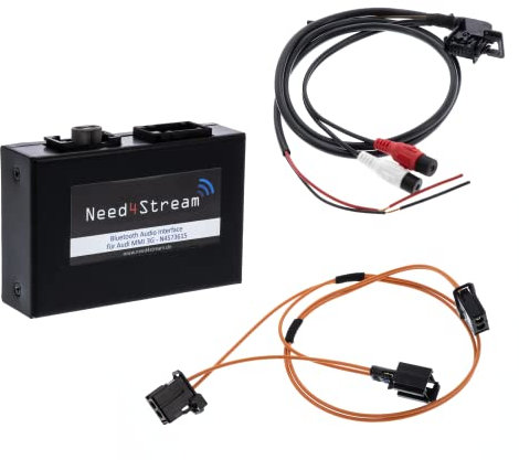 Need4Stream Bluetooth Audio Interface mit Titelanzeige, N4S73615 A2DP, kompatibel mit Audi MMI 3G, A4 8K, A5 8T, A6 4F, Q5 8R, Q7 4L, kompatibel mit iPhone, Android und Streamingdiensten