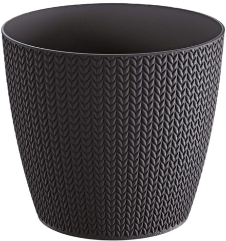 Pot de fleurs en plastique 1L WHEATY 128x128x112 mm, Anthracite