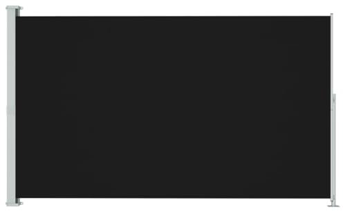 vidaXL Seitenmarkise Ausziehbar UV-beständig Sonnenschutz Sichtschutz Windschutz Seitenrollo Markise Balkon Garten Terrasse 200x300cm Schwarz