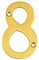 Nutfield Hardware 3 Inch / 75mm House Numbers Polished Brass Door Numbers Screw Fixed Mailbox Office Hotel House Door Number 8 with Mounting Screws for Walls, Doors, and Gates