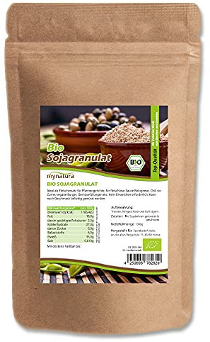 Mynatura Bio Sojagranulat I Aus getoasteten und geschroteten Sojabohnen I Soja I Fleisch Alternative I Naturprodukt I Im Beutel (3x 1000g)