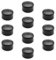 Enkotrade Lot de 10 capuchons de clôture, noirs, pour des dimensions extérieures de 60 mm de diamètre, embouts de tubes en plastique de qualité supérieure, pyramide ronde, de poteaux de clôture