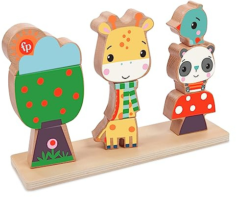 Fisher-Price 177A Wooden Stacking Puzzle, Educational Toddler Toy, Age 2 Years+