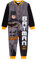 DC Comics Batman Tutina per Ragazzi in Pile all in One Pigiama per Bambini con Cerniera Loungewear, Nero, 3-4 Years