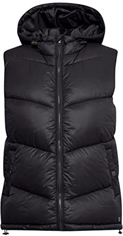 OXMO OXTabita Damen Weste Steppweste Outdoor Weste mit hochabschließendem Kragen gefüttert, Größe:XL, Farbe:Black (194007)