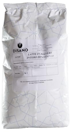 Disano 1kg 100% Latte Intero in Polvere Istantaneo. Ideale per gelato, dolci, yogurt. Robusta Confezione da 1000 grammi.