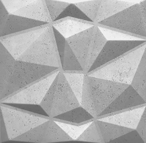 Eurodeco 3D Wandpaneele - 3D Wandverkleidung Paneele - Dekoren Deckenpaneele - Wanddeko Platten - Wandtattoos aus Polystyrol XPS - 50 x 50 cm, 3 mm Stärke, Diamant Betonoptik 41, 8 Stück (2m²)