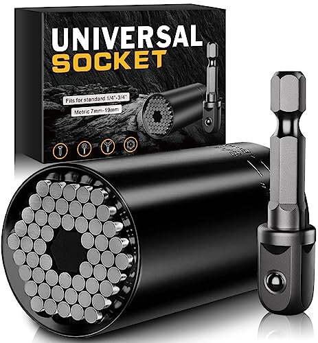 Stocking Stuffers for Men Adults,Super Universal Socket Tools Gifts for Men,Mens Christmas Gifts,Cool Stuff Gadgets for Men Dad Husband Boyfriend Him,Tools Socket Set with Power Drill Adapter(7-19 MM)