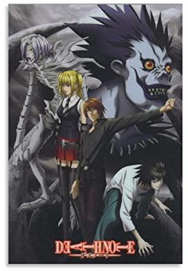 Death Note Anime-Poster für Schlafzimmer, Ästhetik, Bilddruck, Leinwandbild, 20 x 30 cm, ohne Rahmen