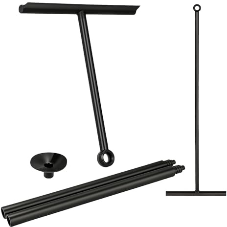 Cozary Escoba de Goma con Mango Telescópico Ajustable (30-89 cm) | Raspador de 30 cm para Agua, Espuma y Pelos de Mascotas | Ideal para Baño, Ducha, Ventanas y Cocina | Incluye Gancho de Ventosa