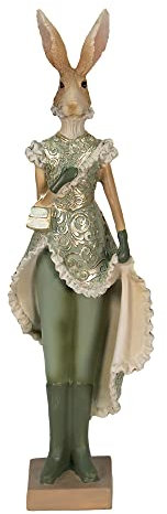 Clayre & Eef Osterhasen Kaninchen Dame 33 cm grün Landhaus Osterdeko Poly Ostern