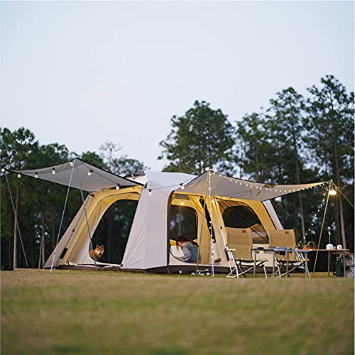 Strandzelt für 5–8 Personen, automatisches Pop-Up-Zelt, Belüftung, Sonnenschutz mit erweiterter Veranda, sofortiges Familienzelt für Camping, Wandern, Angeln, Festival (großes Familienzelt 5) (großes