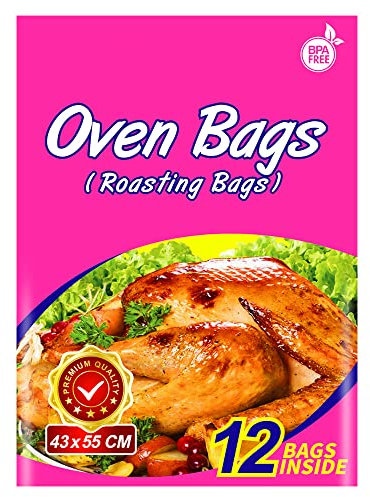 Lot de 12 grands sacs de cuisson pour four à rôtir de la dinde, viande, poulet, poisson, légumes (1, 43 x 55 cm)