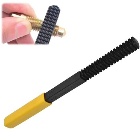 Lima per Filettature Metriche, Lima per Riparazione Filettature, 0,75/1/1,25/1,5/1,75/2/2,5/3 mm, Lima per Filettature Interne ed Esterne Metriche, Lima Manuale in Metallo, con Manico Rimovibile