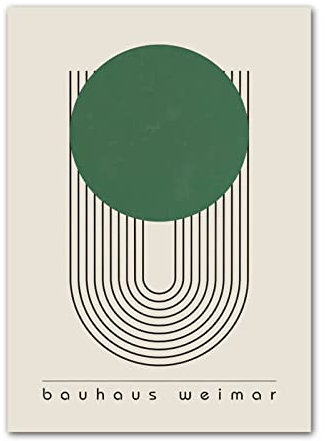 LVTFCO Abstraktes Bauhaus-Grün, runde Poster, Bauhaus-Leinwand, Wandkunst, Bauhaus-Drucke, Bauhaus-Gemälde, Bauhaus-Bild für Zuhause, Wanddekoration, 50 x 70 cm, ohne Rahmen