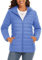 TAVCASEN Puffer Jackets for Women Padded Down Jacket Winter Lightweight Jacket Puffer Hooded Jacket with Pocket,Light Blue,XL