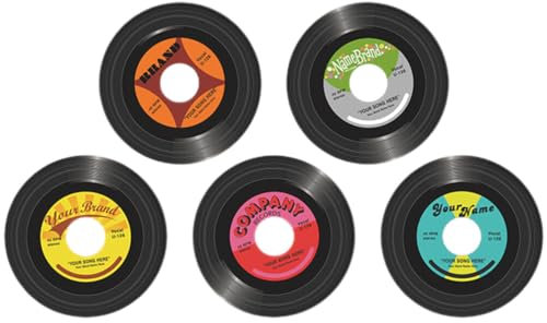 HOMSFOU 5st Schallplattendekoration Vinyl-schallplattenaufkleber 70er-jahre-partydekorationen Zeichen Für Ästhetische Aufzeichnungen Musik-hintergrundaufkleber Cd Pvc Wandaufkleber