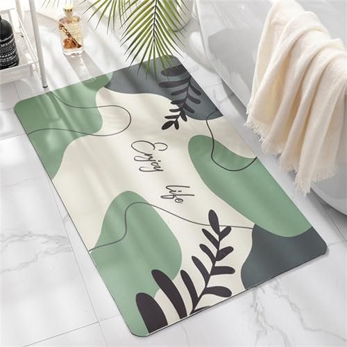 Badezimmerteppich Absorbierender Badteppich, Badematte Stein Badematten Badvorleger Rutschfest Waschbar, Badezimmer Teppiche 140x200cm Groß Teppich, SaugfäHiger Schnelltrocknende DüNner Deko, Natur