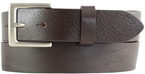 BELTINGER Gürtel aus Vollrindleder mit altsilberner Gürtelschließe 3,5 cm | Jeans-Gürtel für Damen Herren 35mm | Chino-Gürtel oder Trachten-Gürtel