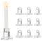 NUPTIO Bougeoir Verre Chandelier Lot de 10 Bougeoir en Verre Transparent Bougies à Réchauds en Forme de Pilier Centre de Table pour la Décoration des Dîners de Noël