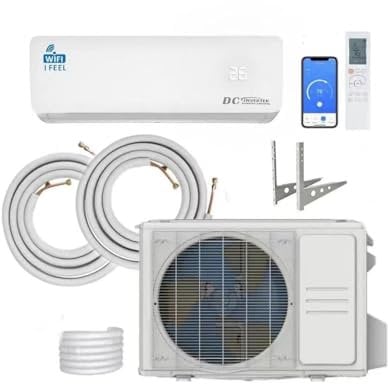 12000 BTU Air Conditioner Wall Split Wi Fi 5 In 1 Air Cooler Heater Dehumidifier Air Purifier Fan With Heat Pump Remote Control 3.4 kW A++ Rating 2 Pipes and Installation Kit Included