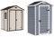 Keter Manor Outdoor Apex Double Door Garden Storage Shed 6 x 5ft Beige Brown Wood effect & Manor Outdoor Garden Storage Shed, Grey, 4 x 3 ft