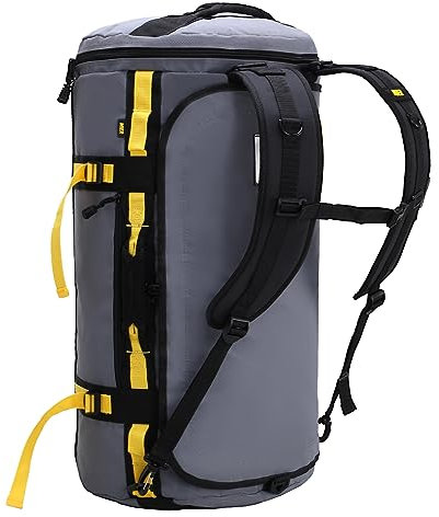 MIER Großer Seesack, Sporttasche, Turnbeutel mit Schuhfach, strapazierfähig und wasserabweisend, Grau, 45 l
