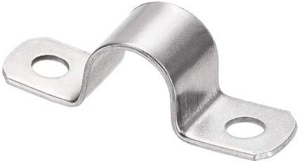 Unifizz 20mm(0.8) Heavy Duty 2 Hole U-Bracket Pipe Clamp,304 Stainless Steel Rigid U-Tube Strap Clamp Hanger Tube Tension Clips 2pcs