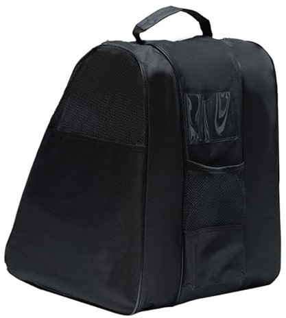 EBVincxmk Schlittschuhtasche mit großem Fassungsvermögen, zur Aufbewahrung von Schlittschuhen, Rollschuhen und Schlittschuhen, Schwarz, 41 x 25 x 39 cm