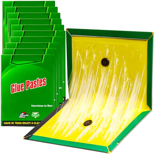SEO-FANALLY 10 Piezas Trampas para Ratones 31.5 cm x 21 cm, Trampas para Ratas, Pegamento Ratones, Pegamento Ratas, Adhesivo Fuerte, Seguro y no Tóxico