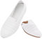 Puxowe Damen Ballerina Slip On Stricken Kleid Flache Schuhe Runde Zehe Ballerina Walking Pumps Schuhe für Frauen Bequem Elegant 42 EU White