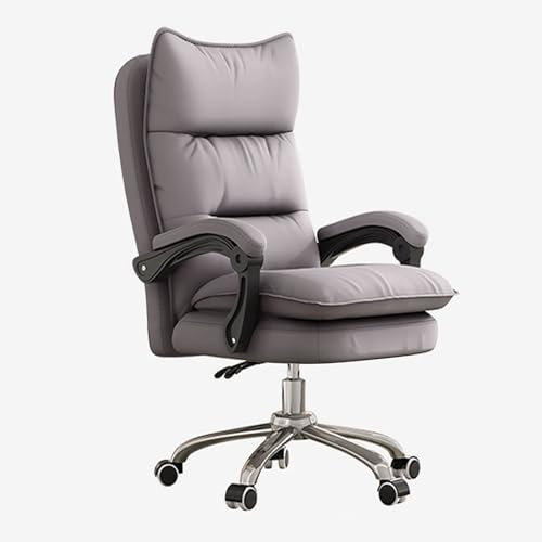 Ergonomic Big and Tall Office Chair with Wheels Height Adjustable Desk Chair for Adults Thick Back and Armrest Grey Color Gaming Chair for Home Office