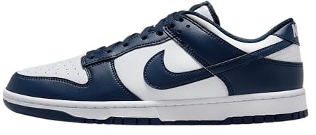 NIKE Dunk Low Retro, Sneaker Uomo, White Midnight Navy White, 45 EU