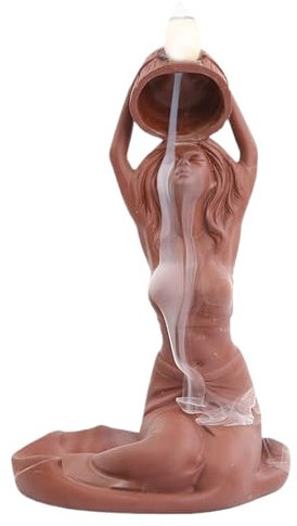 Gdnhovfnxe Brûleur de cône d'encens à Reflux, Porte-encens Cascade | Porte-cône d’encens pour Femmes baignantes - Figurine en résine, décoration de Maison d'aromathérapie à Reflux pour Salon, Chambre