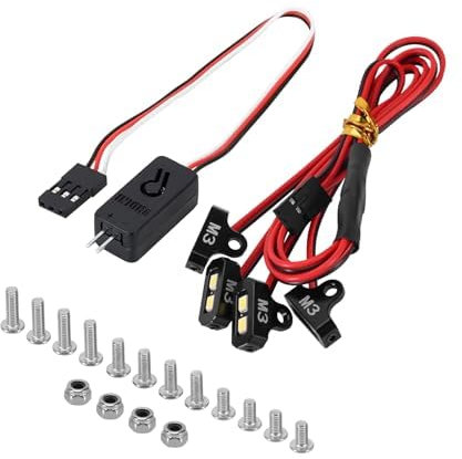 INJORA 4LED Rock Lights Kit mit Controller für SCX10 TRX4 1/10 RC Crawler, Weiß