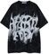 Aelfric Eden Herren Washed Tshirt Damen Abstrakt Print T-Shirt Unisex Oversized Graphic Shirts Summer Freizeit Tee Y2k Muster Oberteil Streetwear Schwarz, M
