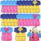 MSYU 24 Pack Art Smocks Waterproof, Painting Apron Long Sleeve, Paint Smock with 3 Pockets for Age 2-7 (Colorful)