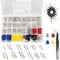 Oryzium 21Types Electrical Connectors,395Pcs Car Electrical Wire Connector Pins 1/1.5/1.8/2.2/2.8/3.5mm Terminal Pin Kit Non-Insulated Plug Male Female Wire Crimp Pins Auto Terminal Tool