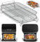 FTUREERA Accessori friggitrice ad aria calda compatibile con Ninja AF500EU, griglia per friggitrice ad aria calda COSORI Dual Blaze Twinfry 10 l, griglia impilabile per patatine fritte e ali di pollo